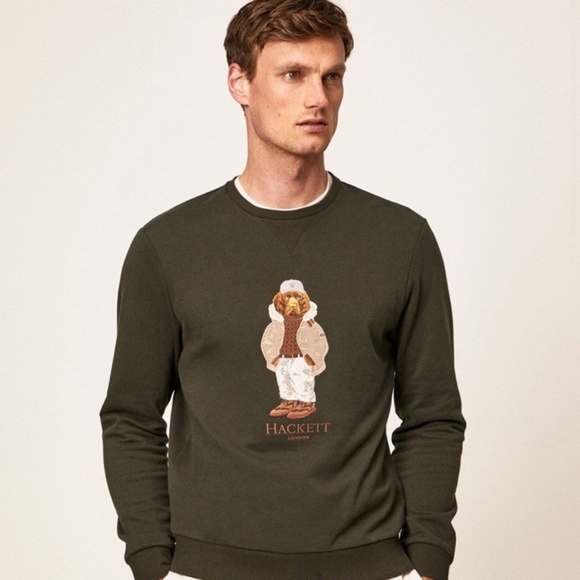 Hackett London Harry Crewneck Sweatshirt Harry Edition 2022 Size L Men's Green - Picture 1 of 16